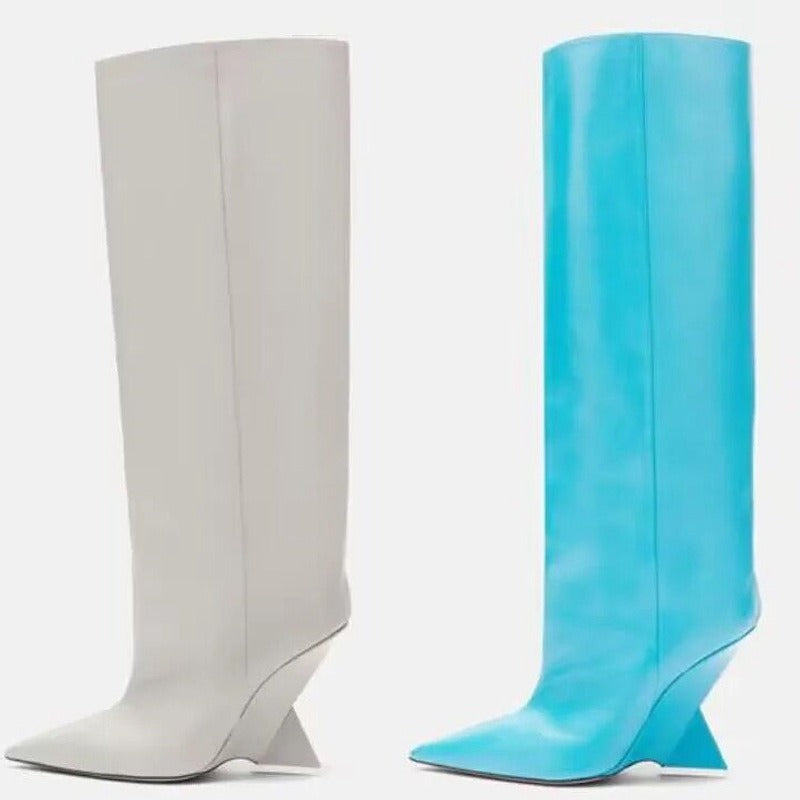 Women Knee High Boots Sexy Pointed Toe Warm Autumn Winter Long Shoes Woman Party Boots
