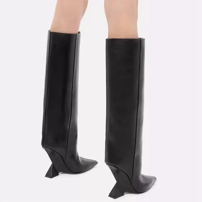 Women Knee High Boots Sexy Pointed Toe Warm Autumn Winter Long Shoes Woman Party Boots