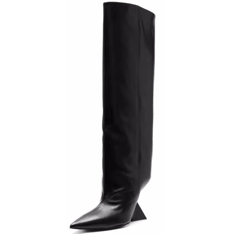Women Knee High Boots Sexy Pointed Toe Warm Autumn Winter Long Shoes Woman Party Boots