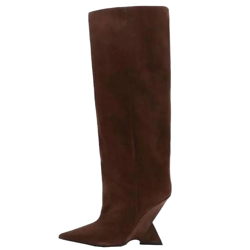 Women Knee High Boots Sexy Pointed Toe Warm Autumn Winter Long Shoes Woman Party Boots
