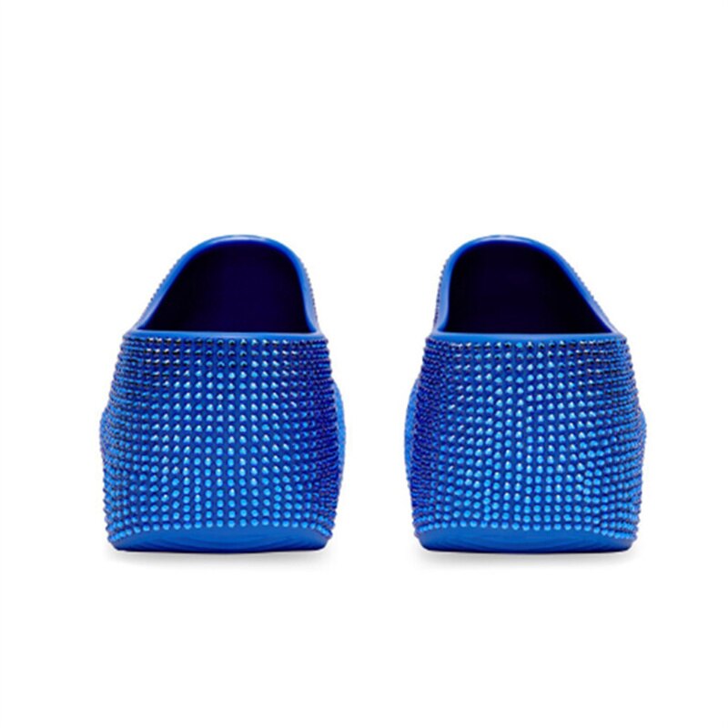 Stylish Crystal Half Slippers For Women Platform Shoes Luxury Designer Shoes Closed Toe Casual Elegant Ladies Mules Shoes