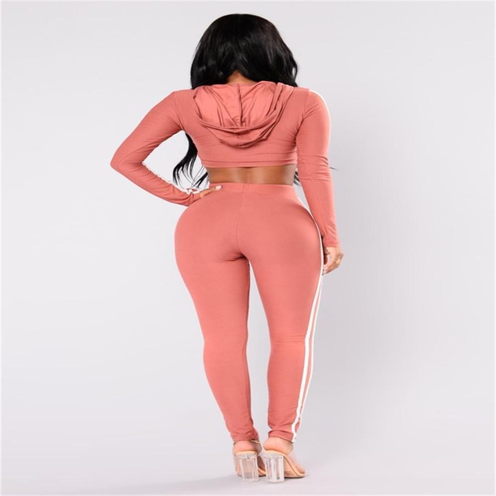 Autumn And Winter pink women tracksuit Sexy Exercise 2 piece woman set Ladies New Style pink women sweat suits