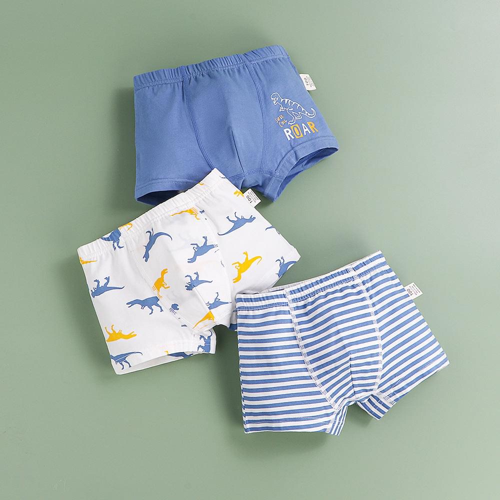 3 pieces Children's underwear boys cotton elastic four-pointed children shorts