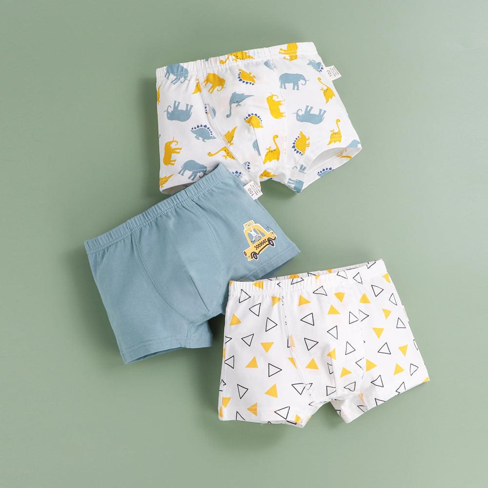 3 pieces Children's underwear boys cotton elastic four-pointed children shorts