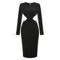 Autumn And Winter New Women's Fashion Long Sleeved Sexy Backless Slim Temperament Dress