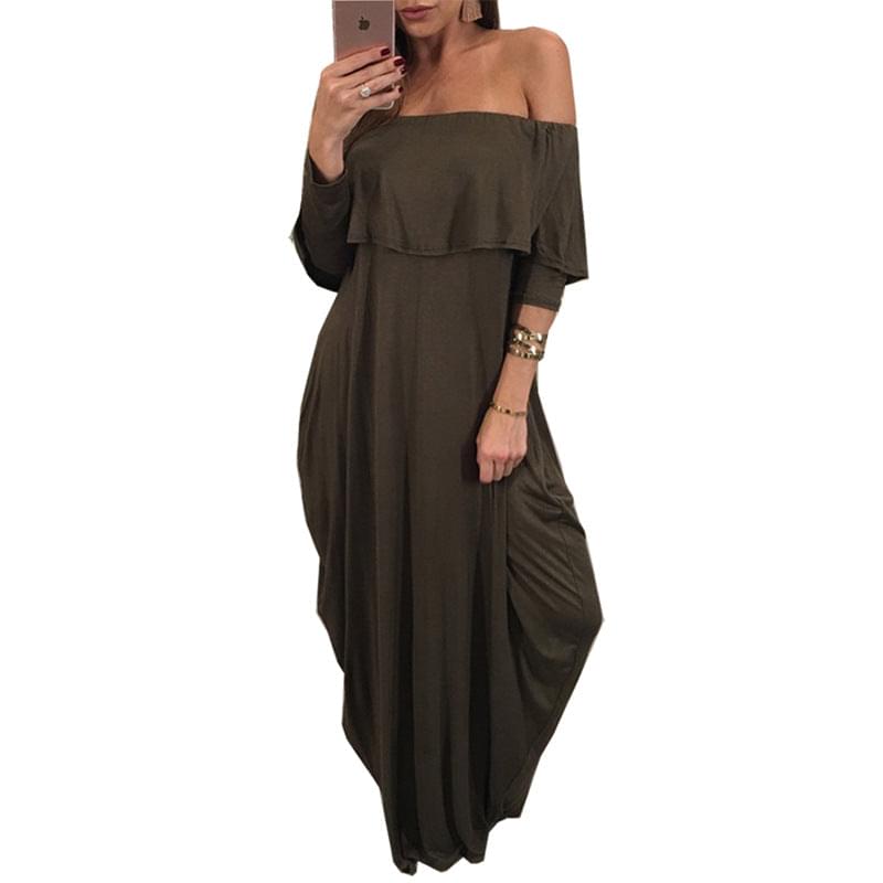 Autumn And Winter European And American Women's Fashion Long Sleeved Plus Size Dress