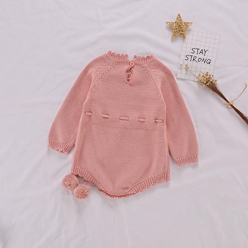 Autumn Baby Knitted Rompers Sweater Baby Girl Long-sleeve Knitted Overalls Infant Girl Princess Cotton Clothes Baby Girl Romper