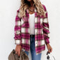 Autumn Long Plaid Jacket Women Coat Overshirt Winter Checkered Jacket Female Long Sleeve Shirt Jacket For Women