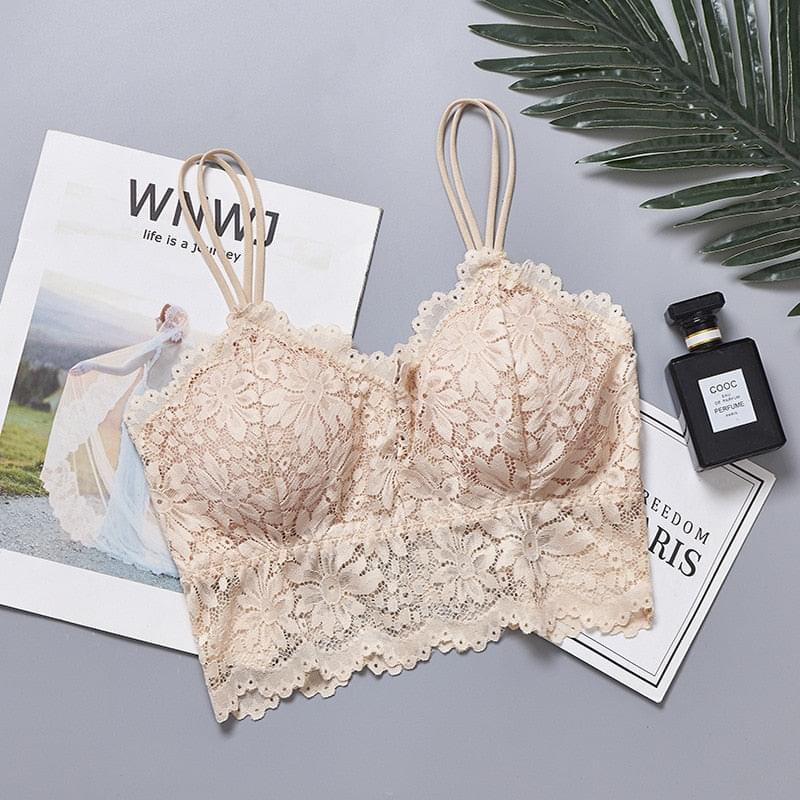 Women Push Up Wireless Lace Bra Top Women Plus Size Bralette Underwear Lingerie Full Cup