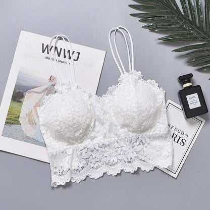 Women Push Up Wireless Lace Bra Top Women Plus Size Bralette Underwear Lingerie Full Cup