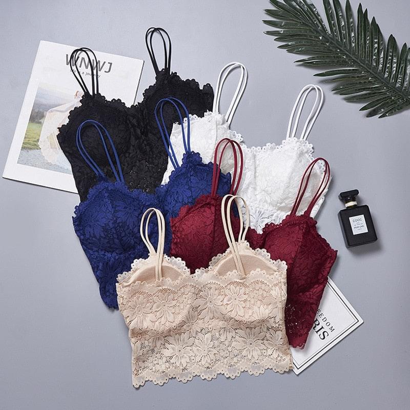 Women Push Up Wireless Lace Bra Top Women Plus Size Bralette Underwear Lingerie Full Cup