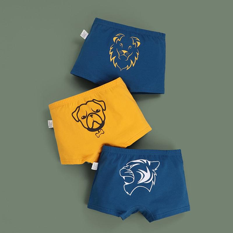 3 pieces Children's underwear boys cotton elastic four-pointed children shorts