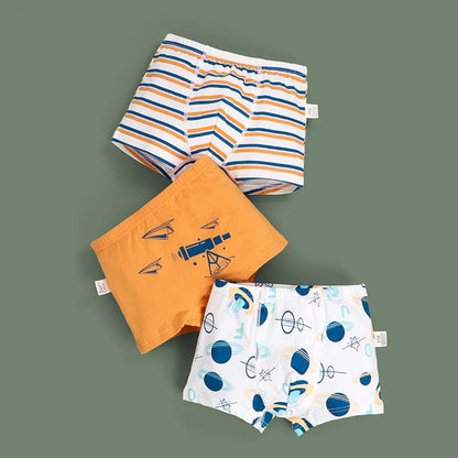 3 pieces Children's underwear boys cotton elastic four-pointed children shorts