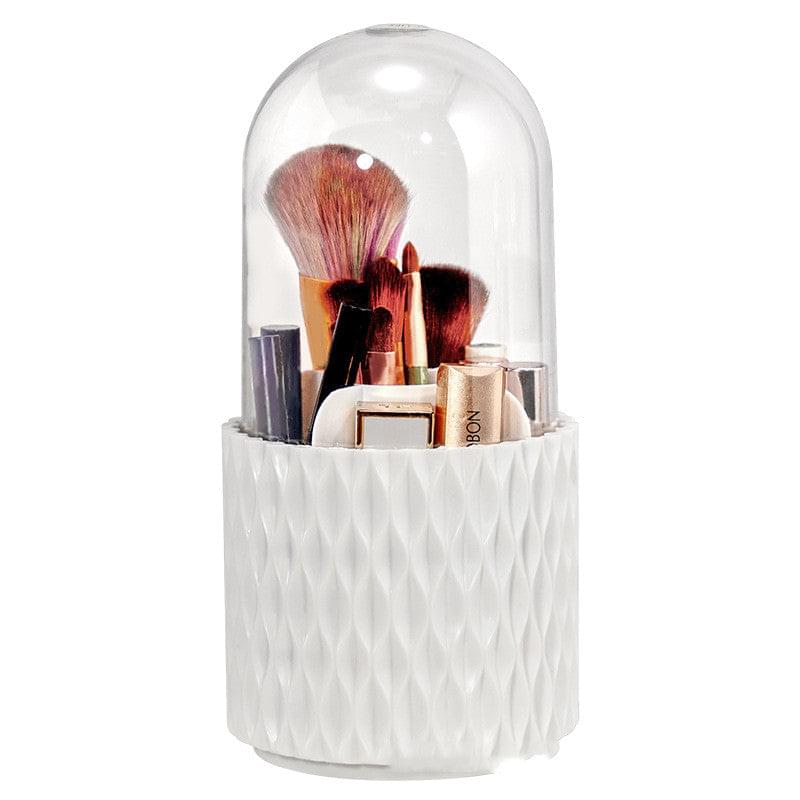 360 Rotating Large Capacity Transparent Makeup Brush Storage Pen Holder Acrylic Dust With Lid Desktop Cosmetic Storage Bo