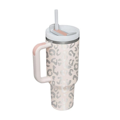 40oz Straw Coffee Insulation Cup With Handle Portable Car Stainless Steel Water Bottle Large Capacity Travel BPA Free Thermal Mug